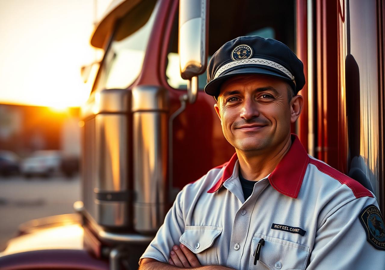 Professional American truck driver